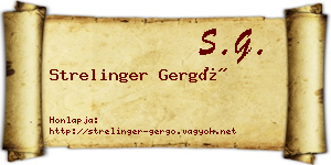 Strelinger Gergő névjegykártya